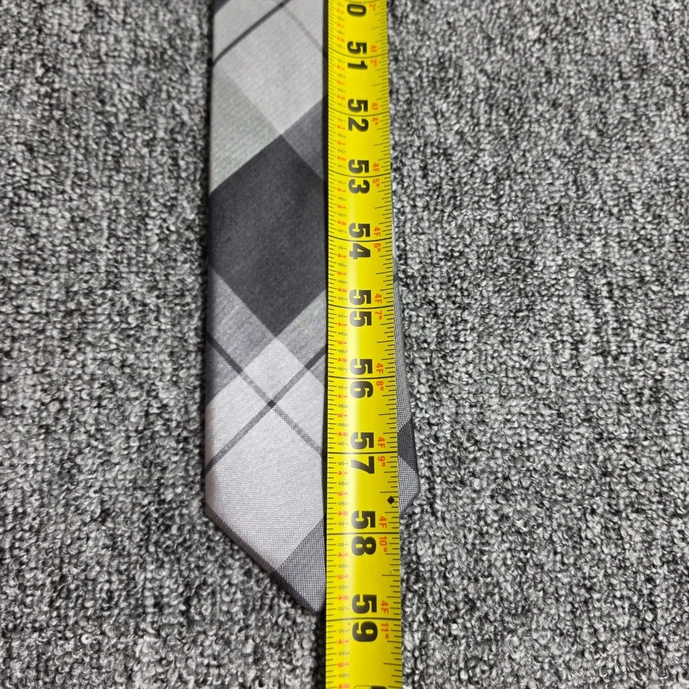 NWT Necktie Jos. A. Bank OS‎ Mens Grey Plaid Silk 1906 Collection